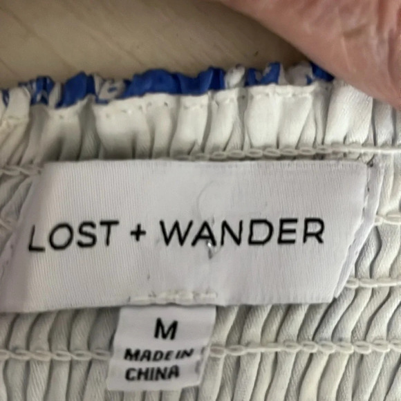 Lost + Wander Love Me True Floral Mini Dress in Blue - Size Medium - Picture 7 of 9